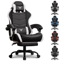 Chaise gaming - GTPLAYER - avec repose-pieds noir/blanc