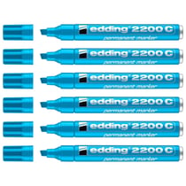 Lot de 6 Marqueurs permanents 1-5 mm - EDDING - Bleu clair - Pointe biseau - Corps aluminium
