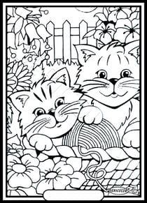 Tableau velours a colorier 2 chatons Sericolor