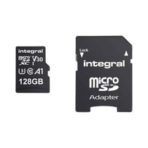 Integral Carte Mémoire MicroSDHC/XC V30 UHS-I U3 Haute Vitesse 128GB Noir
