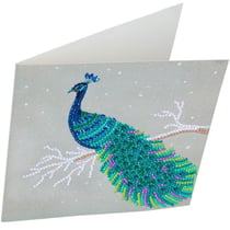 Carte à diamanter 18x18cm Paon