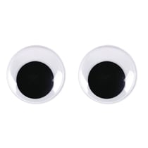 Yeux mobiles en plastique à coller, 35 mm ø, 8 pces, noir / blanc