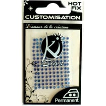 Ki-Sign - Strass thermocollant tissu Ø 6mm Bleu 35 pièces