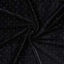Tissu Jersey Velours Lunaria strass Dorés sur fond Noir