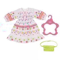 Robe rose blanche avec poussin - baby born - habit poupée 43 cm - zapf (za68)