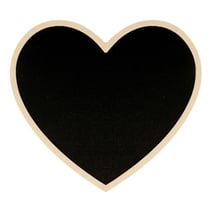 Tableau noir coeur avec bordure bois 15 x 13,5 x 0,5 cm