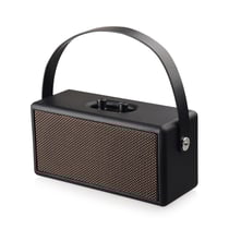 Enceinte Bluetooth Portable 16W en Bois avec Subwoofer, Support Micro SD et AUX Noir YONIS