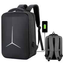 Sac À Dos Ordinateur 17 Pouces Étanche Multifonction Avec Port USB Rose Gris foncé YONIS