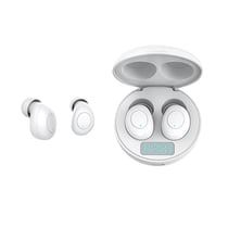 Ecouteurs Bluetooth Sans Fil Avec Affichage LED Et Boîtier De Charge Noir Blanc YONIS