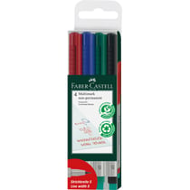 4 feutres - Non permanent - Pointe extra fine - Faber-Castell - Multimark