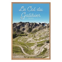 Tableau mural encadré illustration col du Galibier 65x97 cm