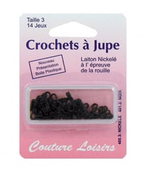 Agrafes noires n°3 avec brides X 14 - Distrifil 3 Noir