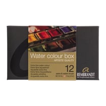 Boîte métal de 12 godets de peinture aquarelle Rembrandt assortiment