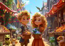 Puzzle 300 pièces - Le Marché aux Petits Dragons - Bluebird Puzzle