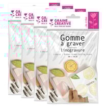 4 plaques de gomme à graver pour linogravure 15 x 10 cm