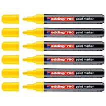 Lot de 6 marqueurs peinture permanents - EDDING - Jaune - Pointe ronde 2-3 mm