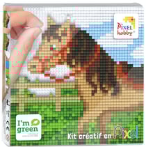 PIXEL Kit créatif tableau 12x12cm - Cheval au pré
