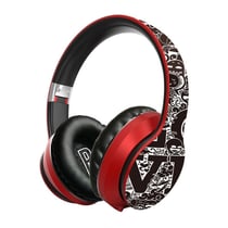 Casque Audio Bluetooth Sans Fil Design Graffiti Autonomie Longue Compatible Tous Rouge YONIS