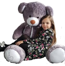 Nounours en peluche énorme Teddy Bear 75+85 gris - Velinda