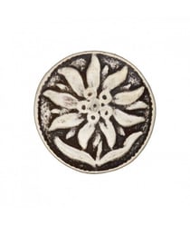 Carte de 2 boutons métal Edelweiss 20mm - Union Knopf Gris