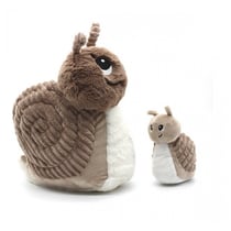 Peluche escargot Speedou maman et son bébé marron beige