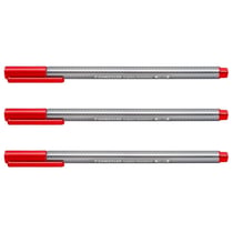 Lot de 3 feutres Fineliner STAEDTLER Triplus pointe fine 0,3 mm - Rouge