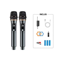 Avizar Microphones sans fil DSP 192KHz Pro pour Ampli / Enceinte Écran LED Portée 50m Noir