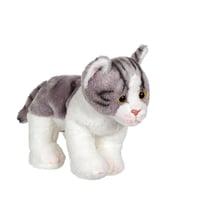 Peluche - Peluche Chat Floppikitty - gris et blanc 22 cm