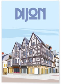 Affiche ville Dijon 2 | A3 : 29,7x42cm