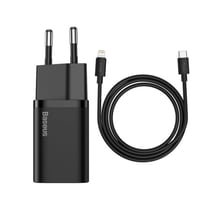 Baseus Chargeur Secteur USB-C 20W avec Câble USB-C/Lightning Noir