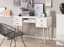 Bureau MDF Blanc LEVIN - 110x55x78- Beliani