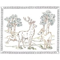 LUC - Kit napperon à broder Les cerfs