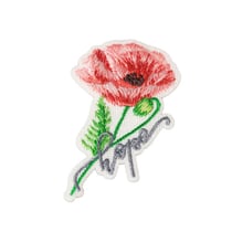 Lot de 3 écussons thermocollants fleurs coquelicot 6,5cm x 4cm