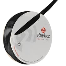 Ruban de satin, 7 mm, rouleau 10 m, noir