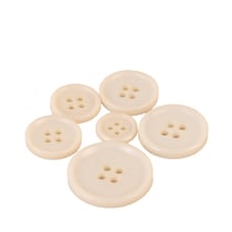 Lot de 3 boutons ronds 4 trous classique ivoire