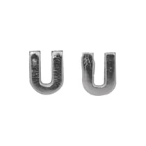 Lettres en cire - U - , argent, 9mm, 2 pces