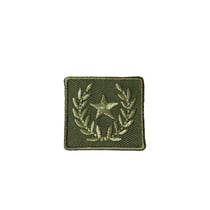 Ecusson thermocollant badge étoile laurier vert 3cm x 3cm