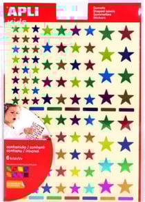 P 6F 624 GOMMETTE ETOILES COUL METAL ASS