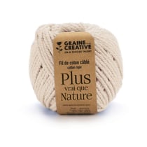 Graine Créative - Fil de Coton câblé Ecru Idéal pour Macramé, Frange et Knot