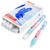 Lot de 10 marqueurs peinture acrylique permanents pointe ronde 2-3 mm - EDDING - Bleu Pastel