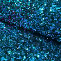 Tissu Sequins épais extensible Bleu turquoise