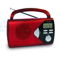 Radio portable AM/FM avec fonction réveil - rouge