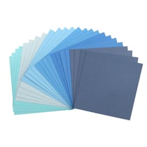 Papier cartonné bleu - 15,2 x 15,2 cm - 216 g - 6 couleurs - Texturé - Florence - 24 feuilles