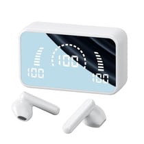Ecouteurs Bluetooth Sans Fil Stéréo Avec Compartiment De Charge Puissant Blanc Blanc YONIS