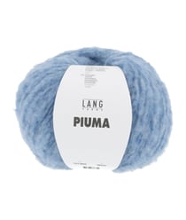 Pelote de laine et coton à tricoter PIUMA - Lang Yarns 22 Bleu