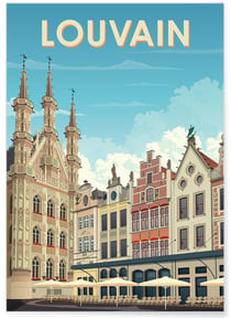 Affiche ville Louvain | A3 : 29,7x42cm
