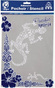 Pochoir adhésif pour tissu Salamandre maori A4