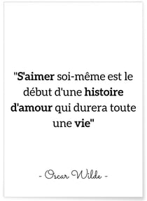 Affiche Oscar Wilde 'S'aimer soi même...' | A3 : 29,7x42cm
