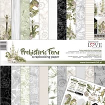 11 papiers imprimés scrapbooking 30 x 30 cm Lexi Design PREHISTORIC FERN