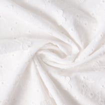 Tissu Coton Broderie anglaise Clara Petits Papillons sur fond Beige sable